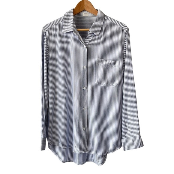 ❌SOLD ❌Aritzia Sunday Best Montana Shirt Striped button-down shirt White/Royal - Picture 2 of 10